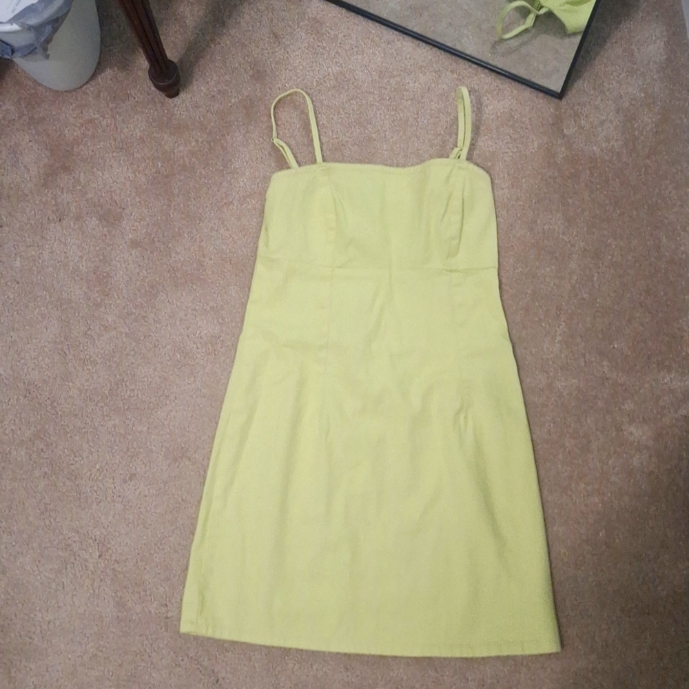 Lime colored mini dress
